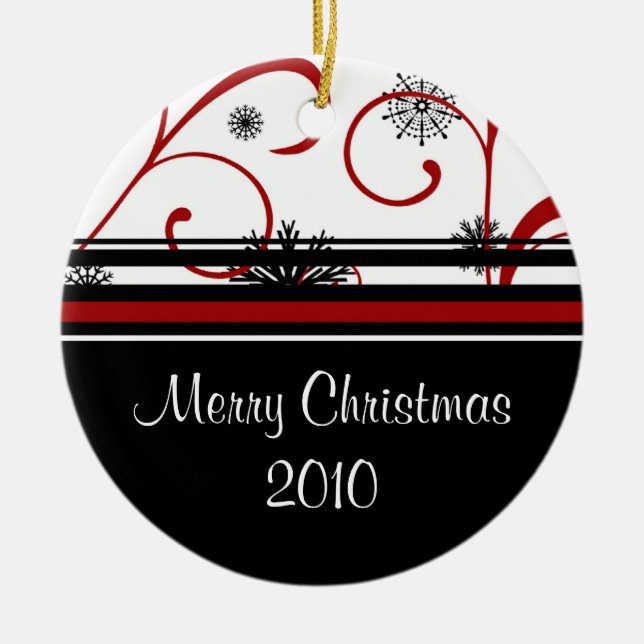 Ornamento de 2010 Felizes Natais (Frente)