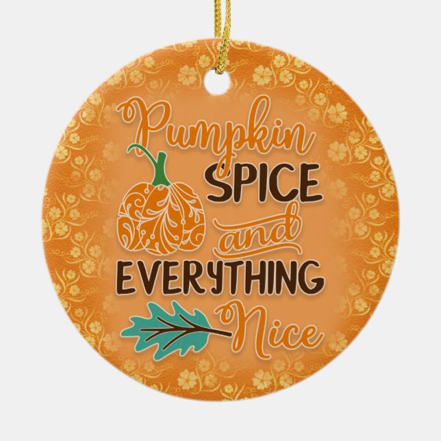 Ornamento de Abóbora de Outono Laranja (Frente)