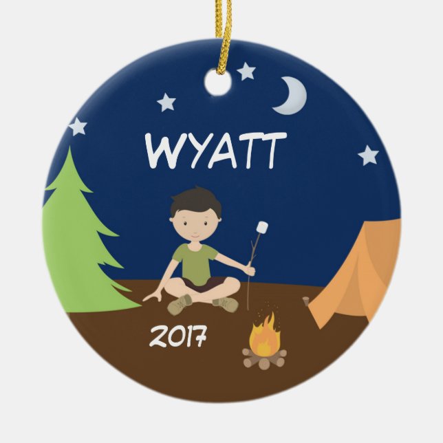 Ornamento de acampamento Brown da barraca do céu (Frente)