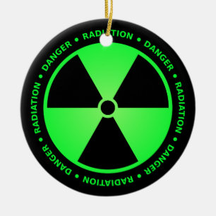 Ornamento de advertência da radiação verde