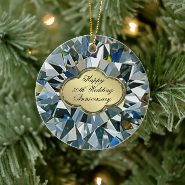 Ornamento de Aniversário de Casamento ouro (Árvore)