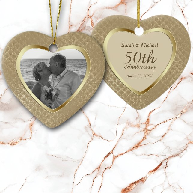 Ornamento de Aniversário do Ouro de Padrão Elegant (Criador carregado)