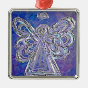 Ornamento de Anjo de Prata Roxo