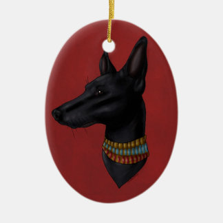 Ornamento de Anubis do vermelho carmesim