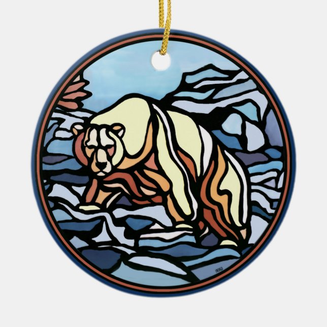 Ornamento de Arte Ursa Desdecoração Personalizada  (Frente)