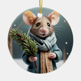 Ornamento de Árvore de Natal Casal de Mouse Invern