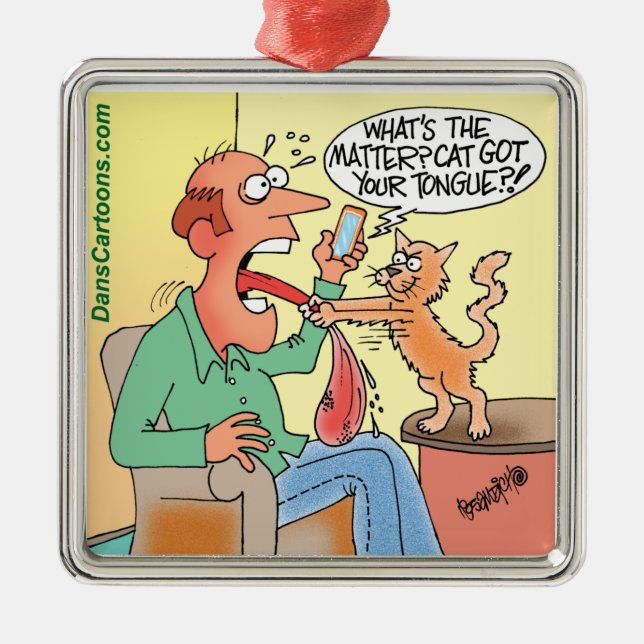 Ornamento de Árvore de Natal de Cartoon Premium (Frente)