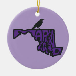 Ornamento de Árvore de Natal de Maryland Raven