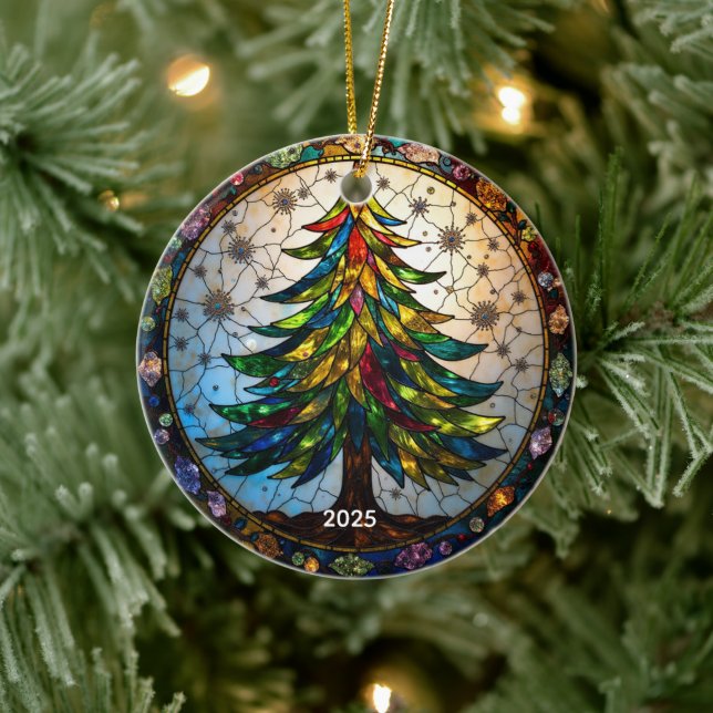 Ornamento de Árvore de Natal de Vidro abstrato (Árvore)