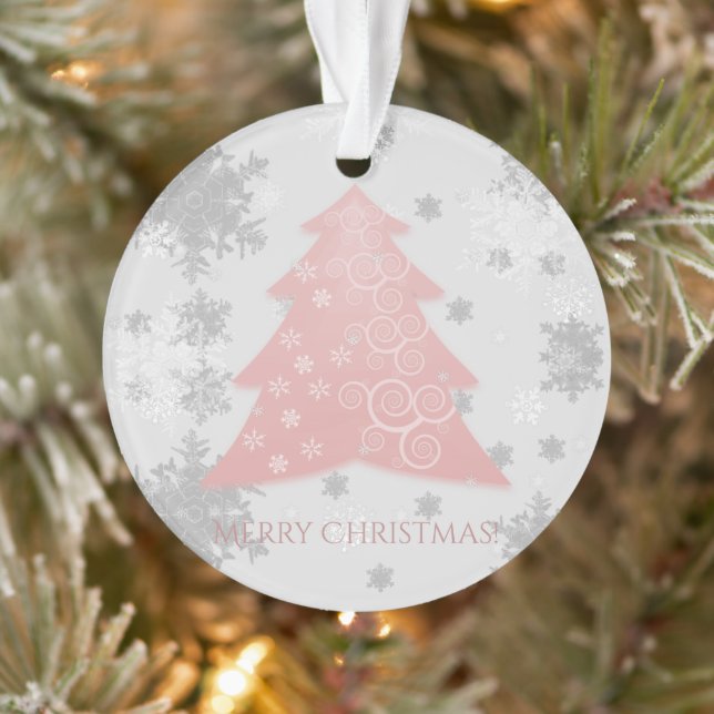 Ornamento de Árvore de Natal Festiva Rosa (Árvore)