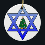 Ornamento de Árvore de Natal Jewish Star<br><div class="desc">Ornamento de Árvore de Natal Jewish Star</div>