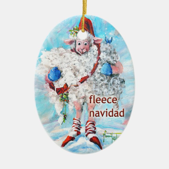 Ornamento de Árvore de Natal Oval Oval Oval Navida (Frente)