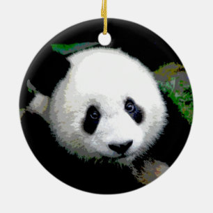 Ornamento de Árvore de Natal Panda Legal Dupla