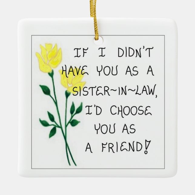 Ornamento de Árvore de Natal - Presente para Irmã  (Frente)