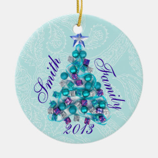 Ornamento de Árvore de Natal Roxo Personalizado