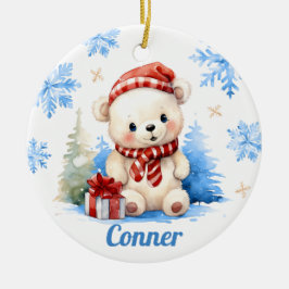 Ornamento de Árvore Personalizada do Urso Polar