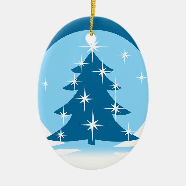 Ornamento de Árvores de Inverno Personalizado Deco (Frente)