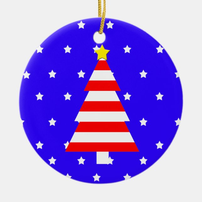 Ornamento de Árvores de Natal Americano Patriótico (Frente)