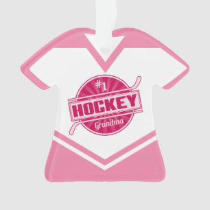Ornamento de Avó de Hóquei em Nome & Número Jersey