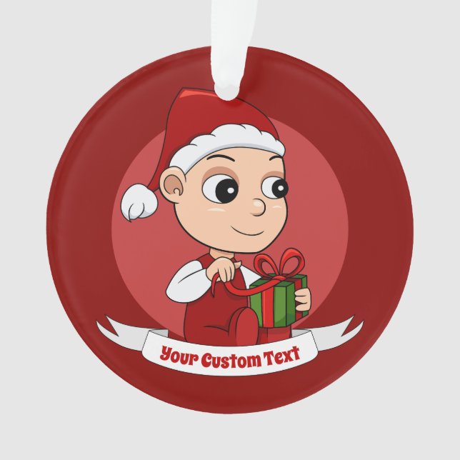 Ornamento de bebê de Natal bonito (Frente)