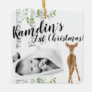 Ornamento de Bebês Personalizado Deer Doe Buck Woo
