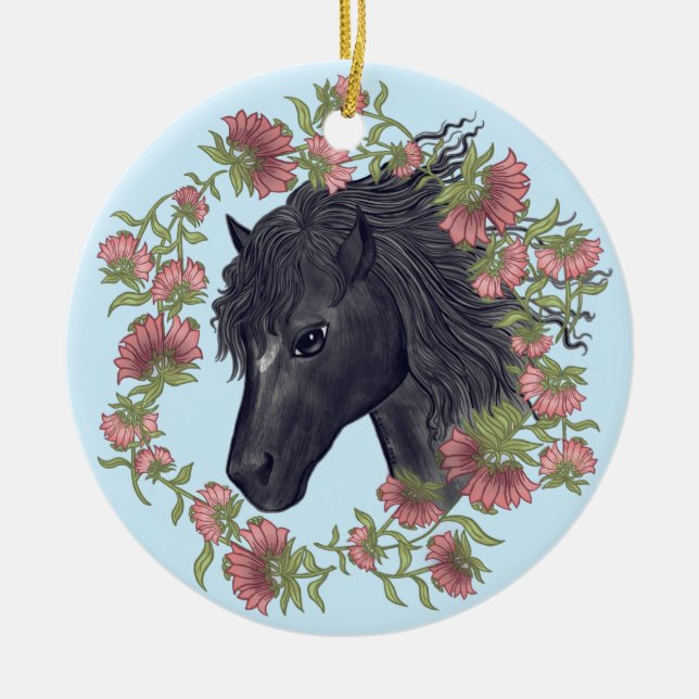 Ornamento de Bellflower Black Horse (Frente)