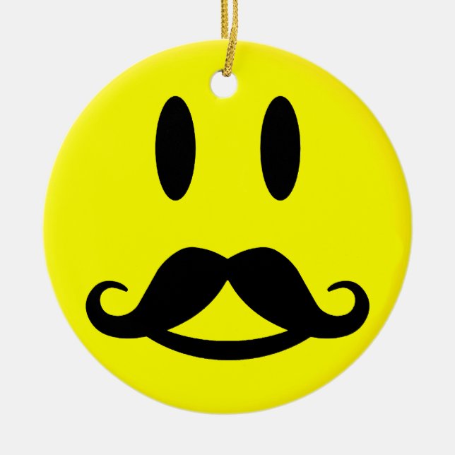 Ornamento de bigode feliz e irritado (Frente)