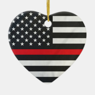 Ornamento de Bombeiros de Linha Vermelha fina