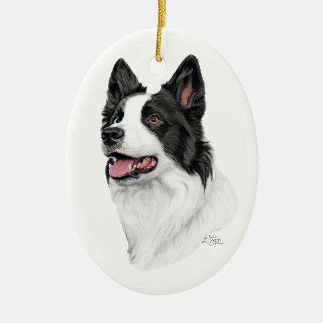 Ornamento de border collie (Frente)