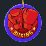 Ornamento de Boxing<br><div class="desc">Mais vêm sempre semanalmente. Eu paguei a Taxa de 50, 00 XL dólares para oferecer legalmente esta imagem em meus produtos aqui para vocês. Aproveite e obrigado,  Sharon Rhea Ford,  NBCT-Art...  Visite-o com frequência: www.zazzle.com/sharonrhea* ...  www.zazzle.com/ornaments_only*</div>