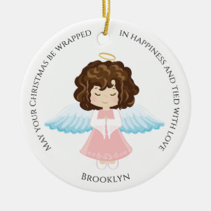 Ornamento de Brunette Angel Cerâmica