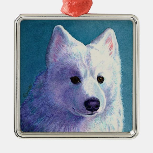Ornamento de Cachorro Samoyed - "Buda" (Frente)