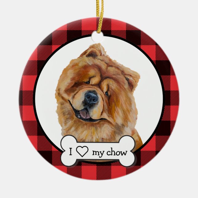 Ornamento de Cães Chow Chow (Frente)