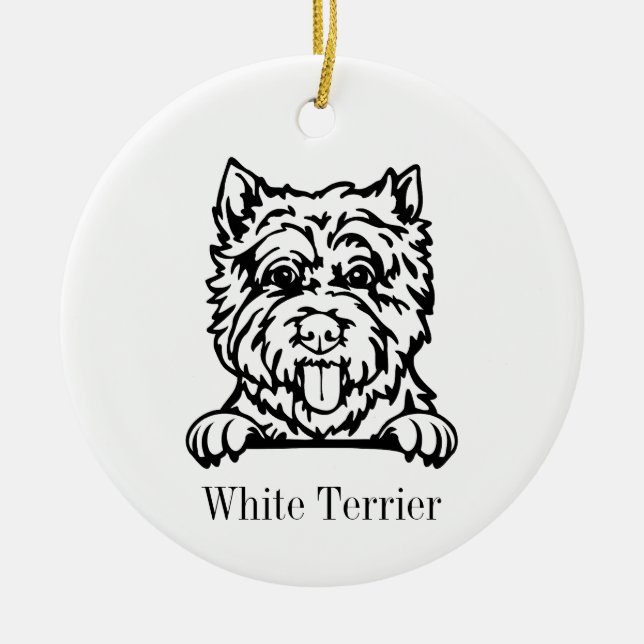 Ornamento de cães de Terrier White West Highland (Frente)