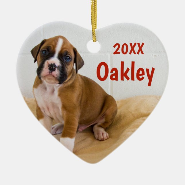 Ornamento de Cães Dois Lados de Natal (Frente)