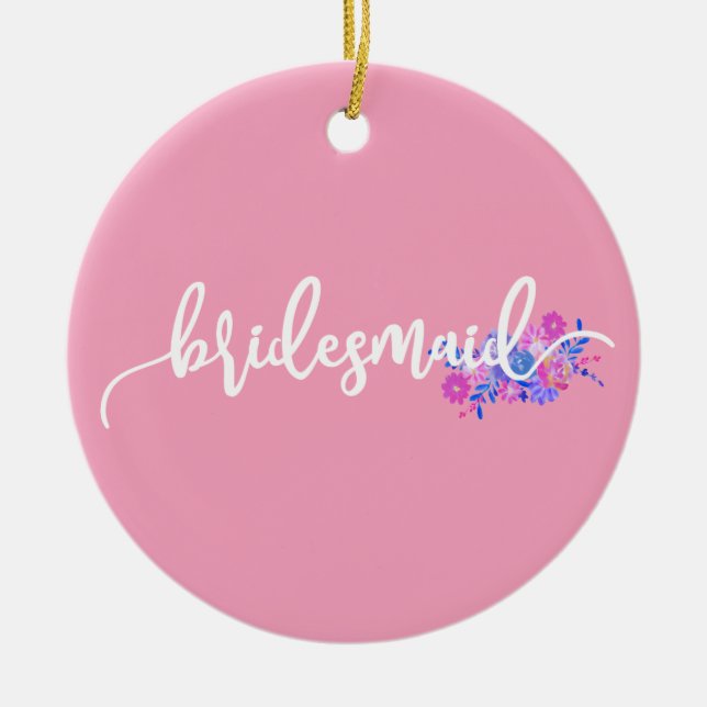Ornamento de Caligrafia de Casamento de Bridesmaid (Frente)