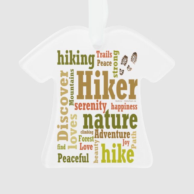 Ornamento de Camisas de Nuvem de Palavra de Hiker (Frente)
