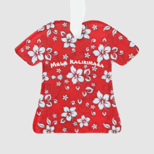 Ornamento de Camisas Red Hibiscus Aloha