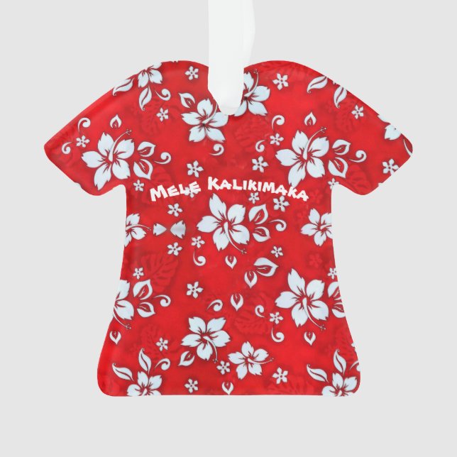 Ornamento de Camisas Red Hibiscus Aloha (Frente)