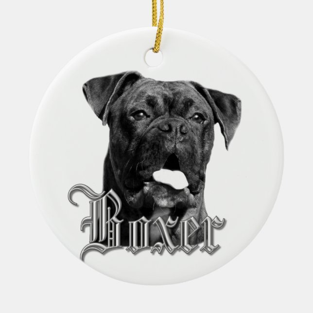 ornamento de cão Boxer (Frente)