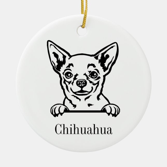 ornamento de cão Chihuahua (Frente)