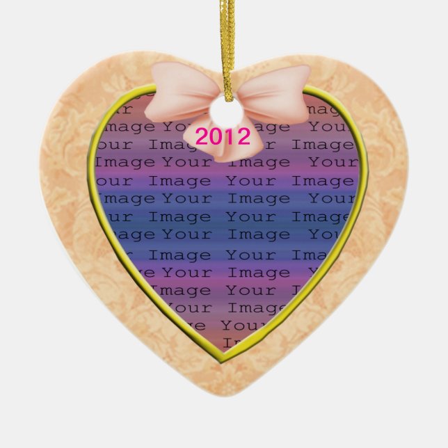 Ornamento de Casamento de Arco Rosa (Frente)