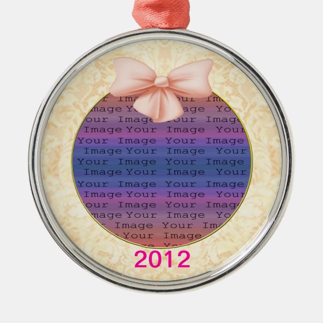 Ornamento de Casamento de Arco Rosa (Frente)