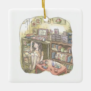 Ornamento De Cerâmica さ や れ じ お 部 れ 屋 の 隅 っ こ の em 作 em 業 em 机 em の em 下