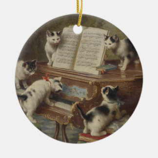 ORNAMENTO DE CERÂMICA 子猫とピアノ