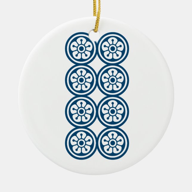 ORNAMENTO DE CERÂMICA 麻雀牌 8筒 / EIGHT OF CIRCLES -MAHJONG TILE- (Frente)