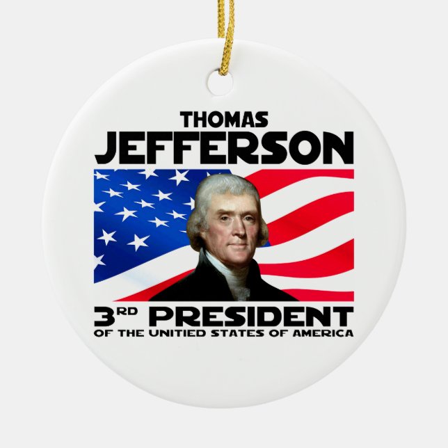 Ornamento De Cerâmica 03 Thomas Jefferson (Frente)
