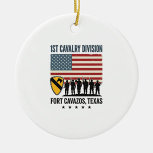 Ornamento De Cerâmica 1ª Divisão de Cavalaria Fort Hood Camisa Militar V