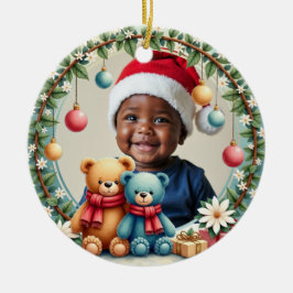 Ornamento De Cerâmica 1º Natal 2 lados, Notícias do Ursinho