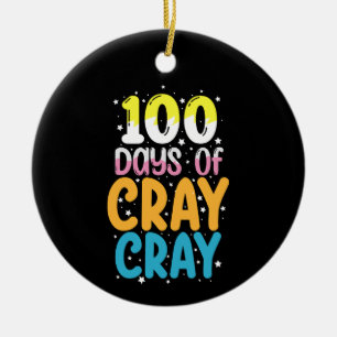 Ornamento De Cerâmica 100 Dias de Cray Cray 100º Dia de Professora
